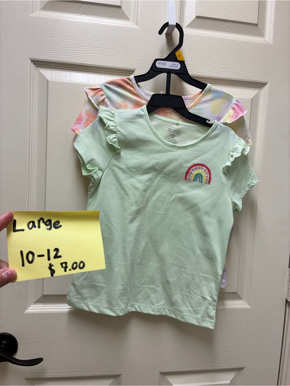 365 Kids Girls' Light Green Rainbow Ruffle Sleeve Tees set